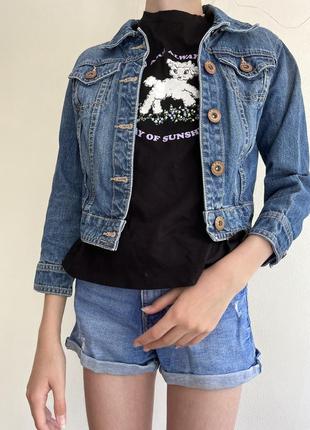 Пиджак джинсовый укороченный xs-m бренд3 фото