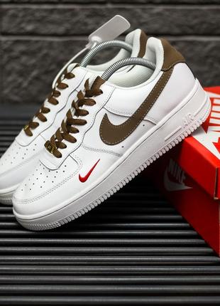 Мужские кроссовки nike air force 1 low white brown 42-44-45