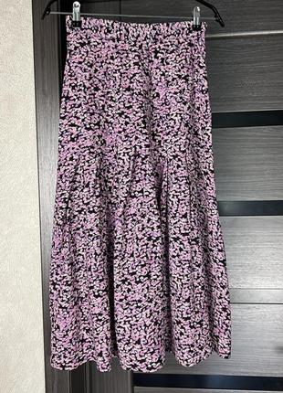 Юбка миди в цветочный принт h&m