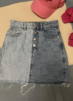 Мини юбка джинсовая юбка юбка из денима стрейчевая юбка джинсовая юбка на пуговицах