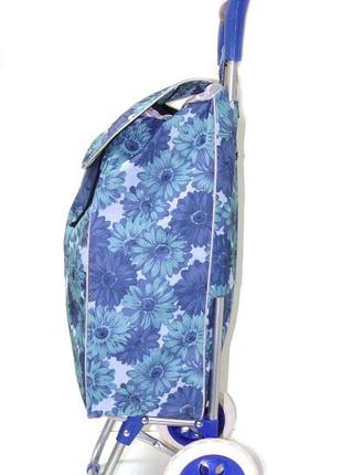 Тачка сумка з коліщатками-кравчучка 96 см mh-1900 сині квіти3 фото