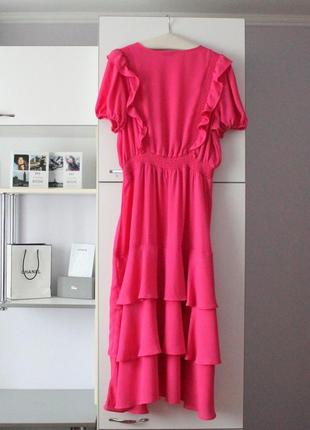 Ярко розовое ярусное платье от love weaves3 фото