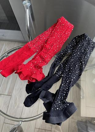 Колготки чулки в сетку со стразами