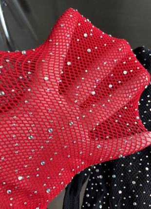 Колготки чулки в сетку со стразами