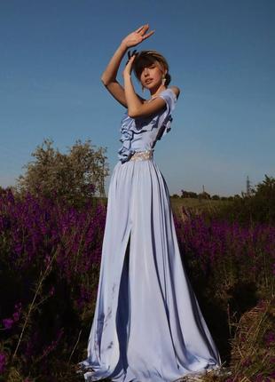 Платье женское нарядное длинное шёлковое3 фото