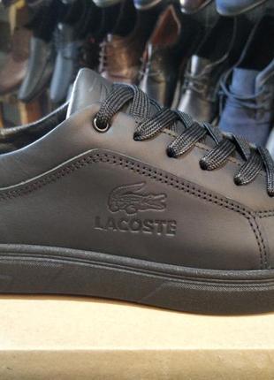 Чоловіче шкіряне взуття чоловічі шкіряні кеди lacoste4 фото