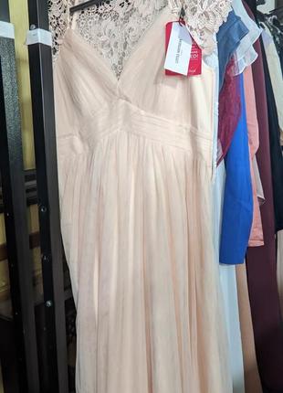 Шикарне тюлеве плаття з мереживною спинкою 48 розмір5 фото