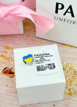Срібний шарм україна патріотичний срібло пандора pandora