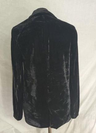 Бархатний новий оксамитовий піджак чорний прямий на одному ґудзику esmara5 фото