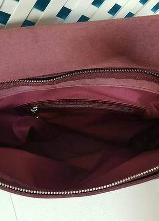 Сумка женская через плечо натуральная кожа, марсала матовая 17024 фото