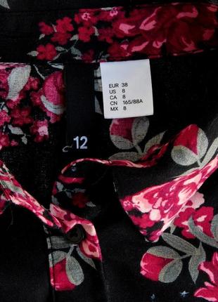Вискозная рубашка блузка прямого кроя цветочный принт от h&m2 фото