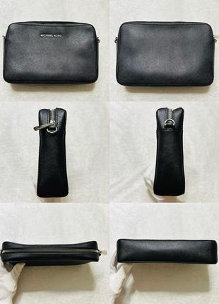Оригінальна шкіряна сумочка кросбоді michael kors 32s4stvc3l  чорного кольору5 фото