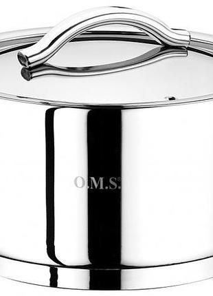 Кастрюля со стеклянной крышкой oms cylinder 2037-24 24 см 5.9 л
