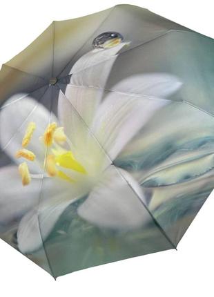 Женский зонт-автомат в подарочной упаковке с платком, цветочный принт от rain flower, 01030-2