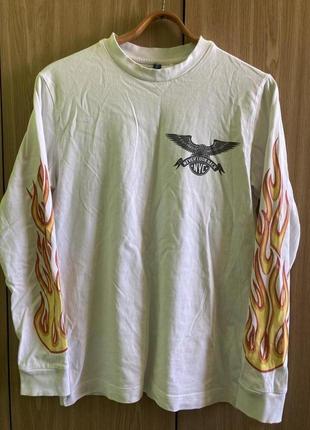 Свитшот h&m белый с огнем