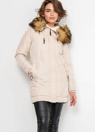 Куртка жіноча колір світло-бежевий розмір xs fa_003904