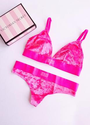 Бархатний комплект білизни вікторія сікрет victoria's secret оригінал4 фото