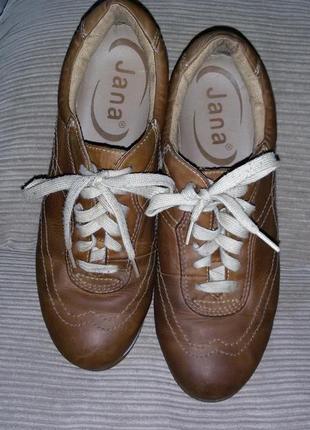 Кожаные сникеры(туфли,кроссовки) jana 38 размер (24,5см, полнота н)