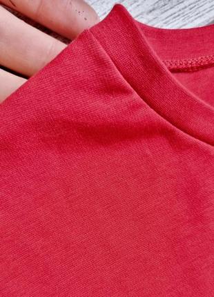 Платье zara спортивное красное с воланом хлопковое4 фото