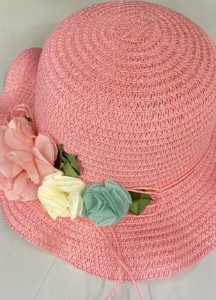 Гарний дитячий капелюх рожевого кольору2 фото