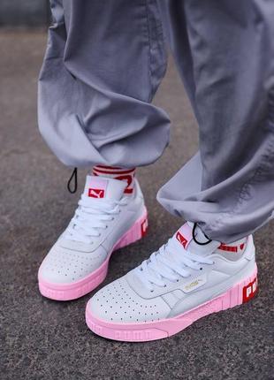 Кроссовки puma cali basket white pink