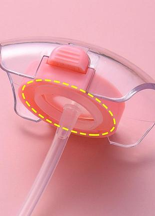 Поильник плоский непроливайка з силіконовою трубочкою та ремінцем м'ятний pq-33