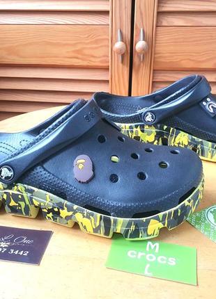 Crocs duet sport clog camo black кляксы клоги песочный камуфляж7 фото