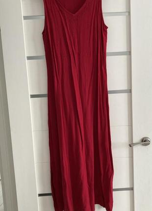 Красное длинное платье2 фото