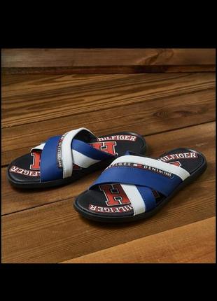 Чоловічі шкіряні шльопанці tommy hilfiger