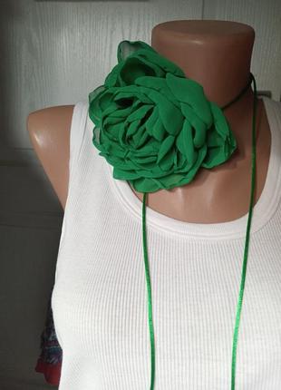 Квітка чокер зелена д11см3 фото