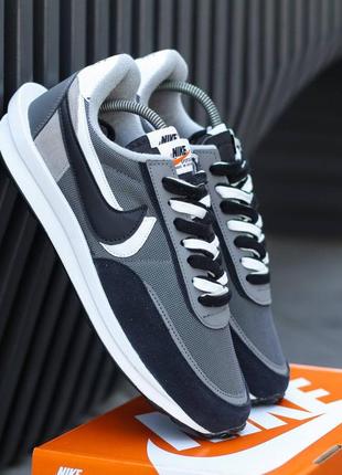 Мужские кроссовки nike ld waffle sacai blue grey 41-44-46