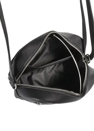 Стильна якісна невелика стьобана крос-боді сумочка на блискавці чорна (№742)3 фото