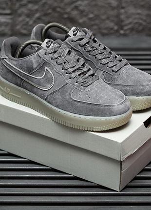 Мужские кроссовки nike air force 1 low luxury suede grey 41-44-46