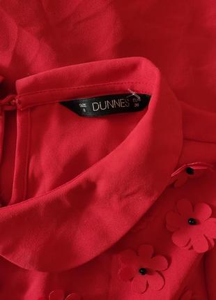 Красивая красная футболка блузка с круглым воротничком dunnes,размер s4 фото