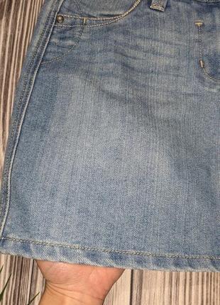Голубая джинсовая плотная короткая юбка george #13065 фото