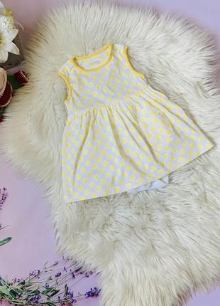 Удобное платье бодик f&amp;f девочке 9-12 месяцев