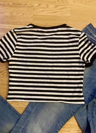 Фирменная яркая футболка в морском стиле h&m,блуза,тельняшка5 фото
