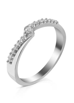 Серебряное кольцо со вставками фианита s014-10 размер:16.5;17;