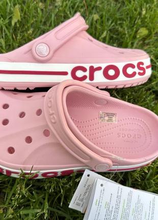 Женские кроксы баябенд crocs bayaband розового цвета6 фото
