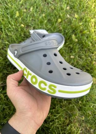 Мужские кроксы баябенд crocs bayaband grey серого цвета1 фото