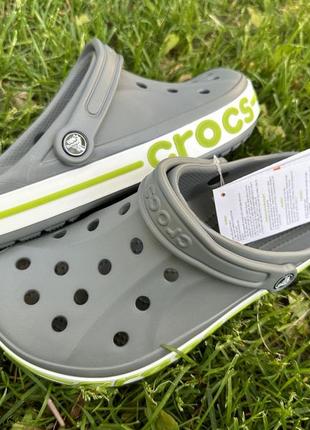 Чоловічі крокси баябенд crocs bayaband grey сірого  кольору7 фото