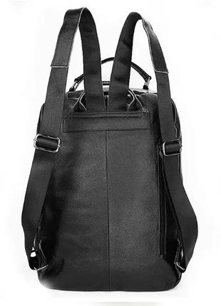 Мужской кожаный рюкзак городской ранец сумка из натуральной кожи черный8 фото