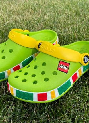 Детские crocs lego кроксы лего салатовые3 фото