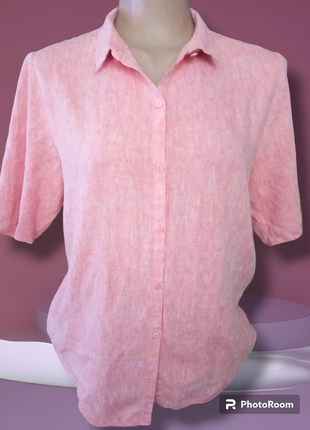 Жіноча блуза сорочка майка топ футболка класика повсякденна літня льон меланж однотонна актуальна стильна базова нова недорого