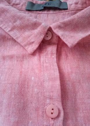 Женская блуза рубашка майка топ футболка классика повседневный летний лен меланж однотонная актуальная стильная базовая новая недорогоя4 фото