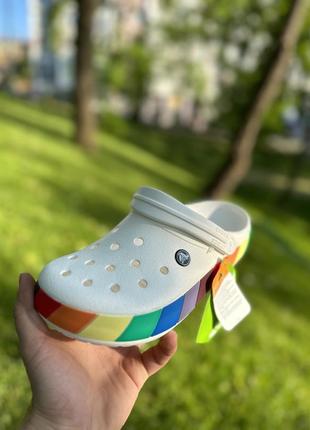 Кроксы женские белые сабо crocs crocband white купить8 фото