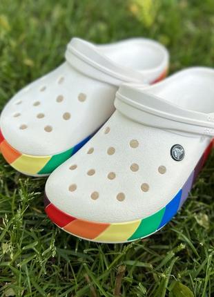 Кроксы женские белые сабо crocs crocband white купить6 фото