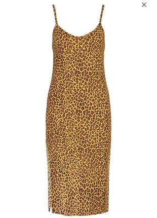 Леопардове плаття міді з розрізами boohoo l4 фото