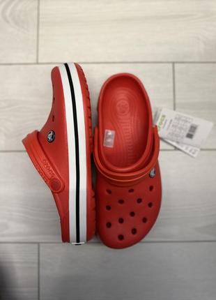 Crocs crocband red сабо кроксы красного цвета4 фото