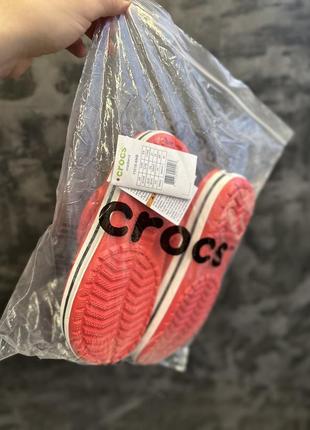 Crocs crocband red сабо кроксы красного цвета5 фото